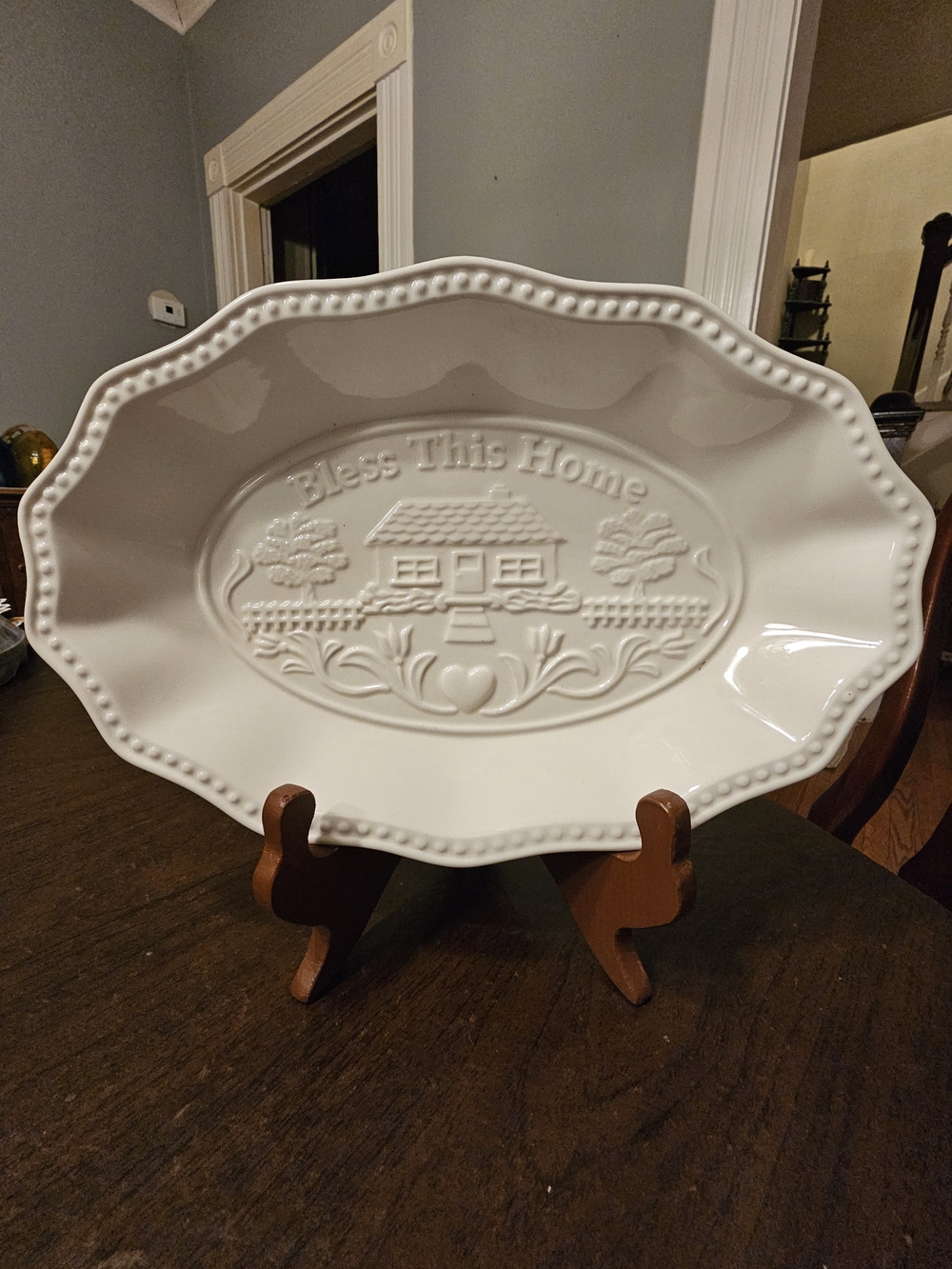 Vintage Godinger White Ceramic Serving Platter